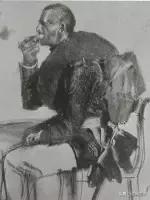 门采尔自画素描高清大图,素描大师门采尔著名作品