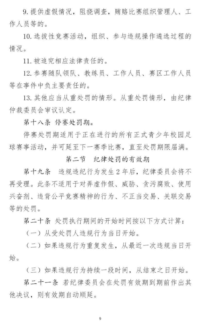 全国足球比赛纪律规定,校园足球竞赛规章制度
