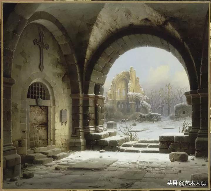 欧洲古建筑风景油画,世界上最顶级的树林木屋风景油画