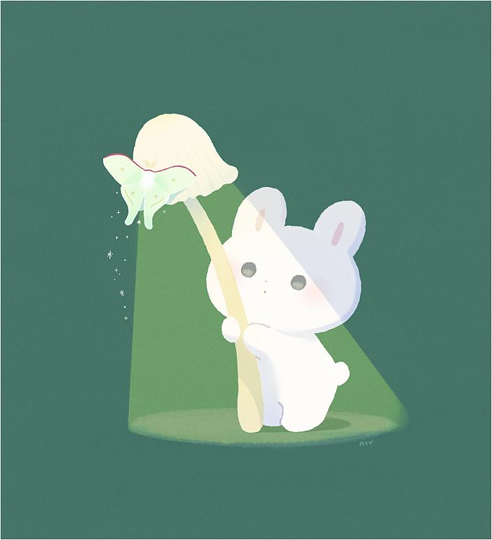 类似于粉兔兔的插画,兔耳少女插画日本