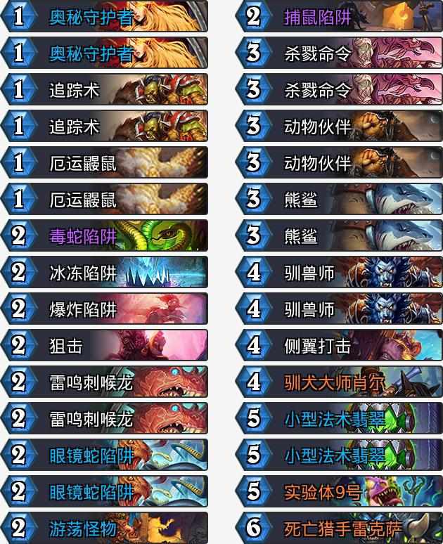 炉石传说专治猎人控制牧卡组分享,炉石传说标准猎人卡组推荐