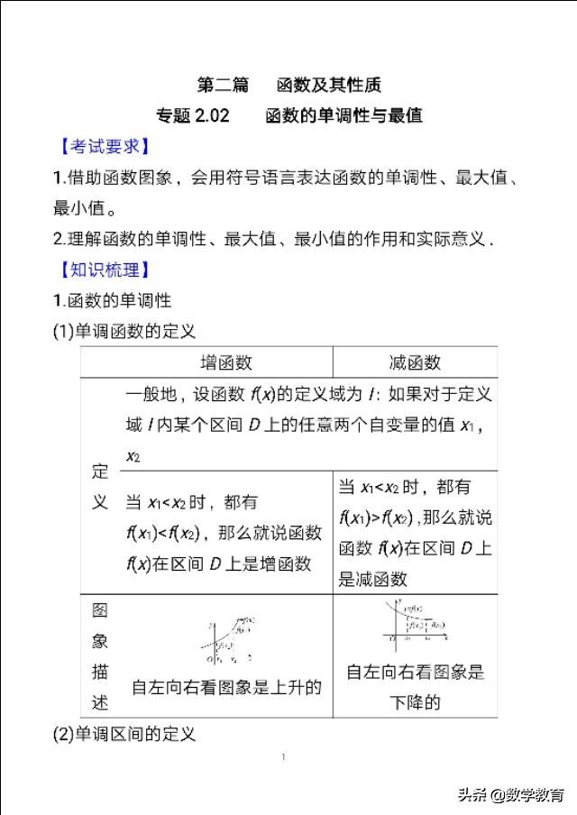 一轮复习函数的单调性与最值,函数的单调性与最值高考题讲解