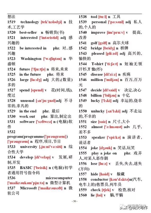 初中英语1600个单词速记表附音标,高一英语单词表音标