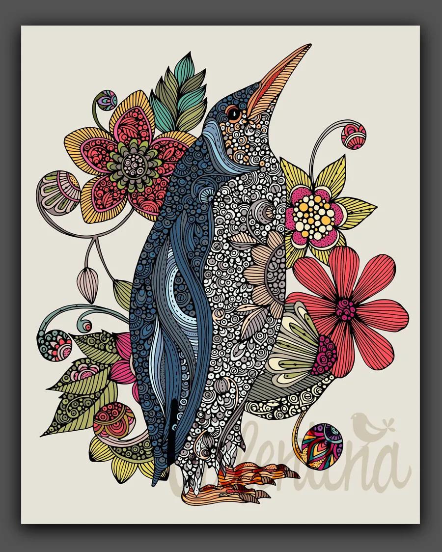 简单的色彩线描装饰画,小学生创意美术线描都有什么线条