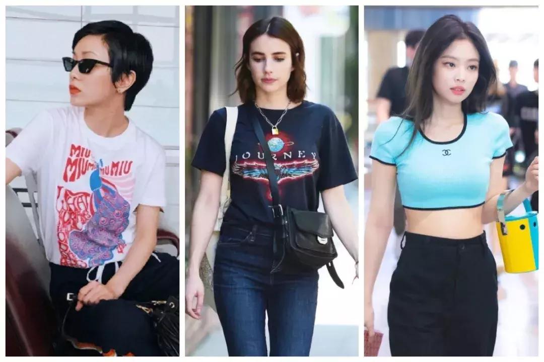 今年流行的明星同款t恤,明星同款时髦休闲t恤