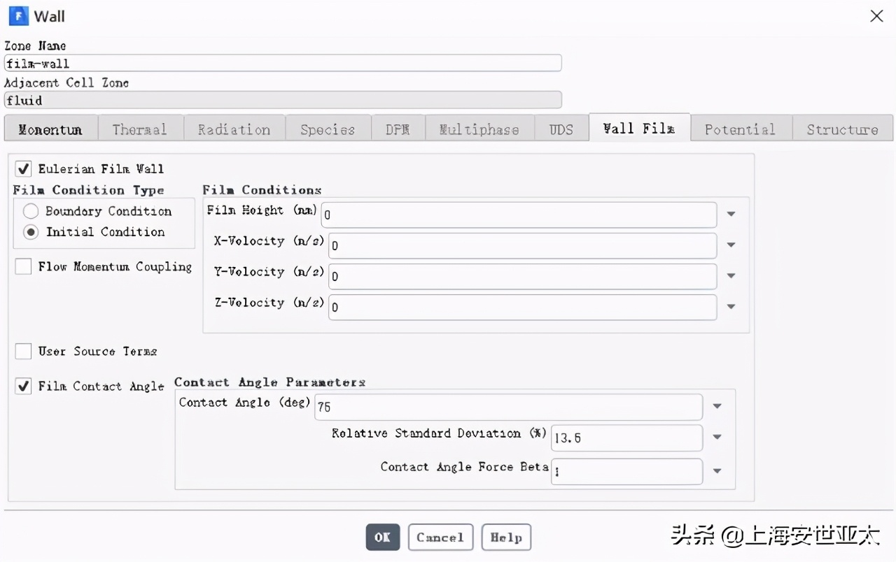 基于部分浸润效应的欧拉壁膜流动形态演变模拟仿真