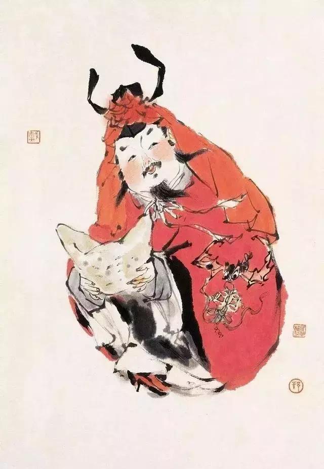 国画中的五路财神图见者五路来财,国画财神图片欣赏