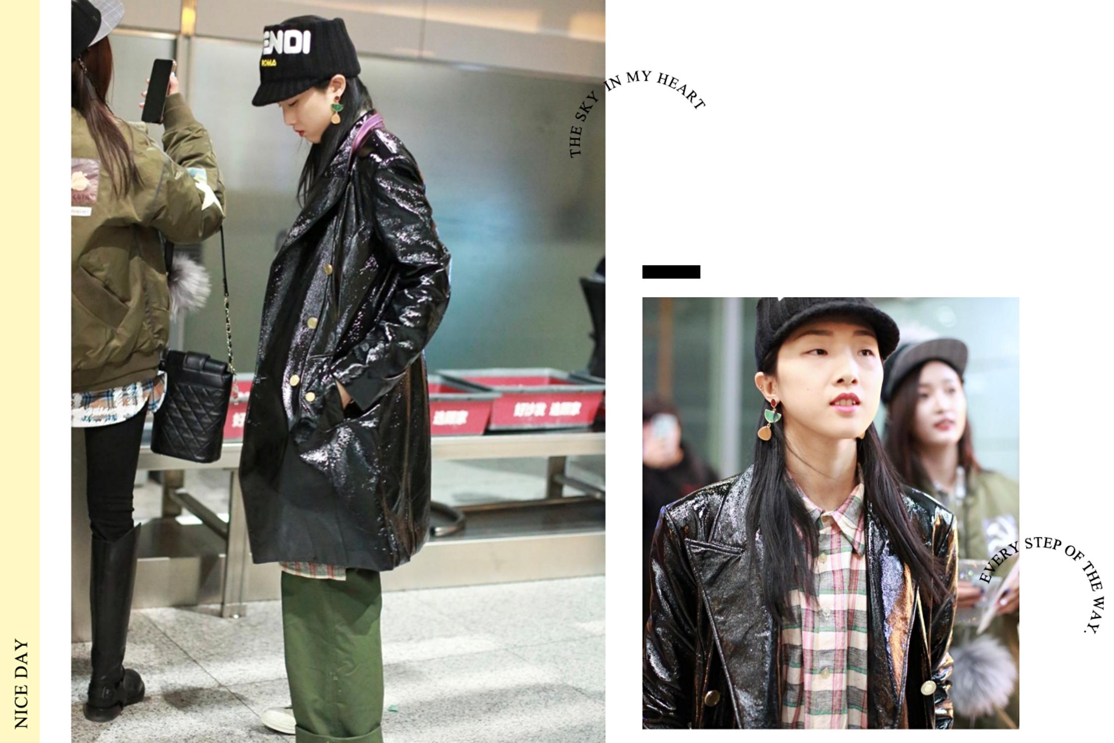 yamy时装周穿搭,yamy黑西装造型