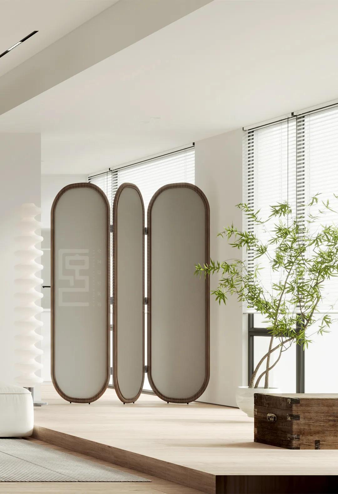 便宜又好看的屏风隔断现代轻奢,现代简约风实木隔断屏风效果