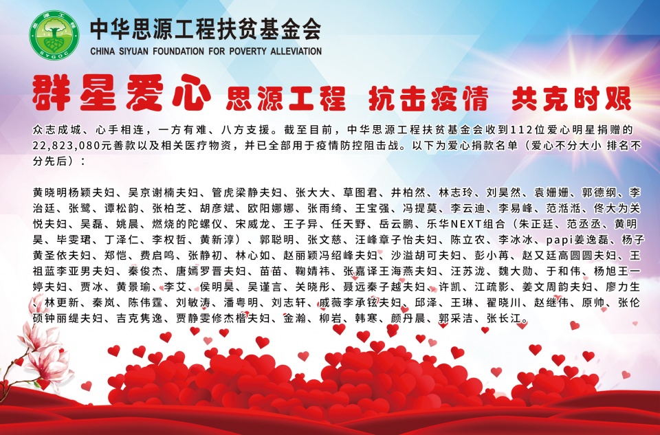 抗击疫情捐款505元,思源基金驰援武汉捐款