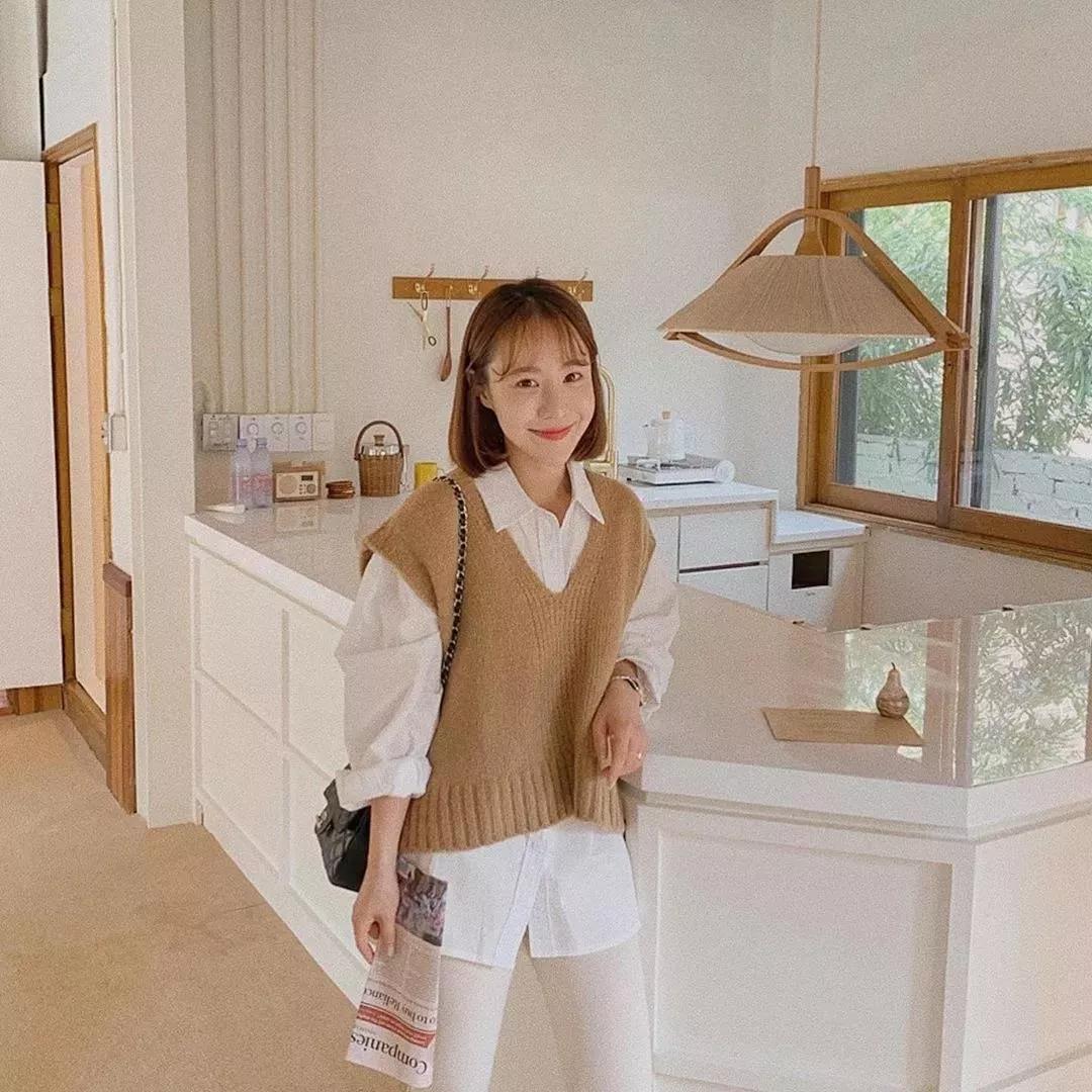 153的身高穿均码毛衣合适吗 (连衣裙披肩毛衣穿搭韩系小姐姐风)