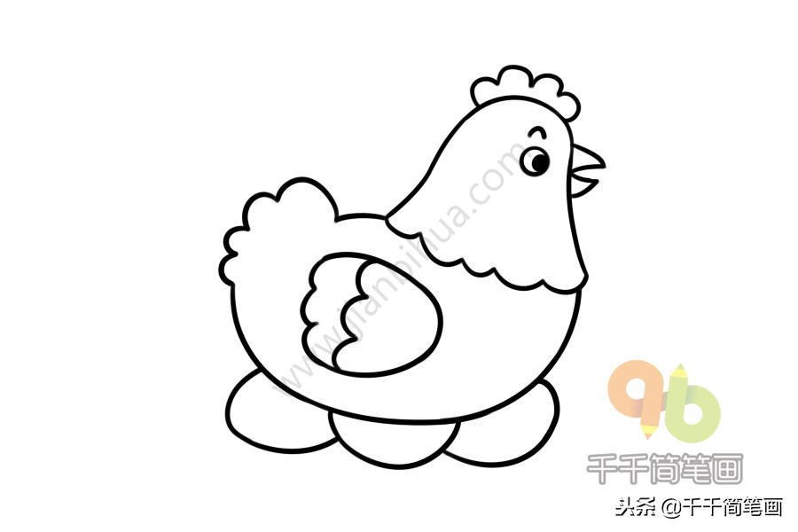 画大公鸡和小鸡的简笔画,大公鸡的多种简笔画