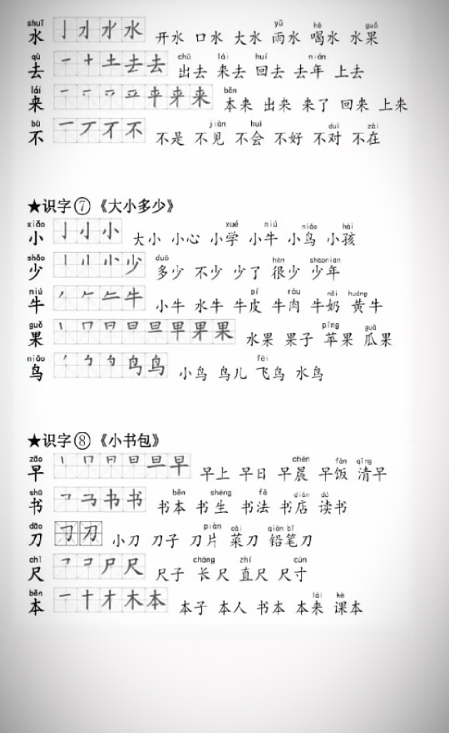 一年级下册语文小青蛙生字笔顺,一年级下册语文静夜思生字笔顺