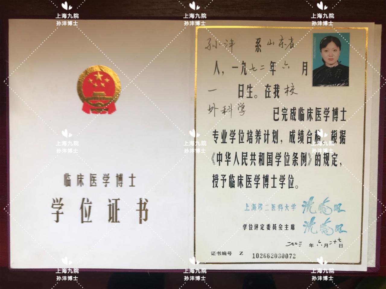 上海九院博士孙沣,上海九院孙沣博士