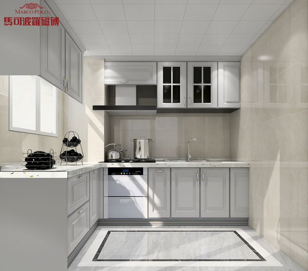 素色砖铺贴效果图设计,设计师新中式风格瓷砖铺贴效果图