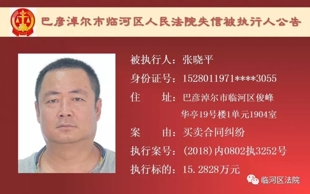 临河失信被执行人石靖君,最新一批失信人名单表