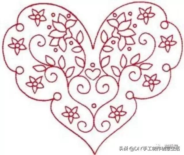 手工刺绣39款简单荷花刺绣图样,刺绣手工diy素材