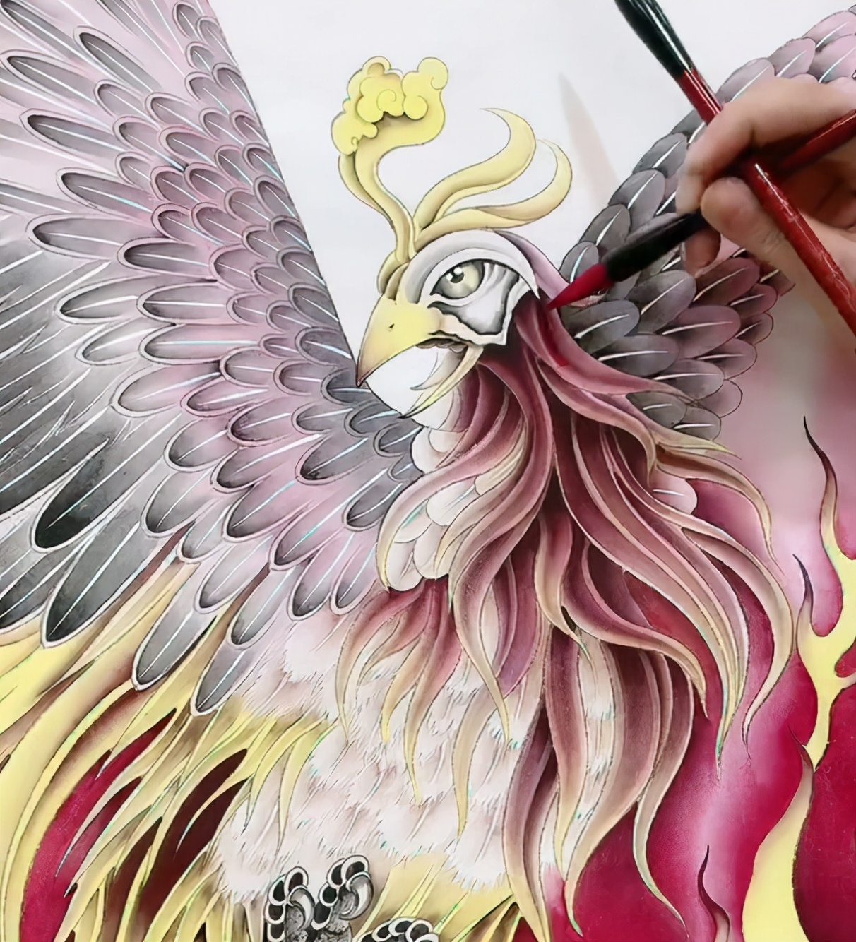 真正的画凤凰鸟视频,高手画凤凰