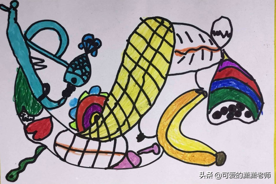 各种各样的线条图案大班,神奇的线条美术大班作品图片