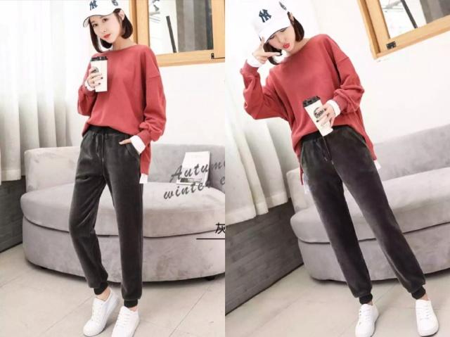 今年流行小脚裤时髦暖和又显瘦,休闲裤子显瘦小脚裤穿到哪好看