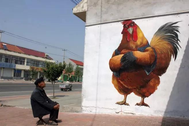 路边石砌文化墙,文化墙容易掉色