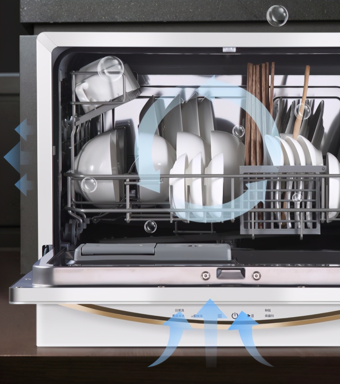 小户型窄台面嵌入式超薄洗碗机,慧曼c2小型台面洗碗机