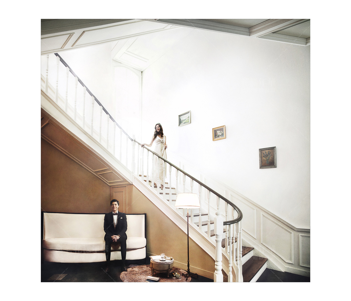 法式复古风格外景婚纱照,韩式婚纱照风格室内图片