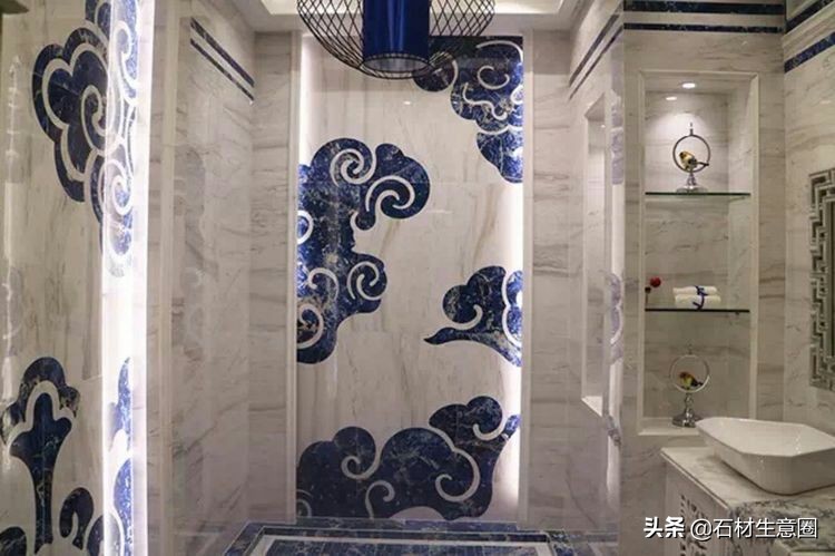 大理石地面水刀拼花效果图,100多平方水刀拼花图片