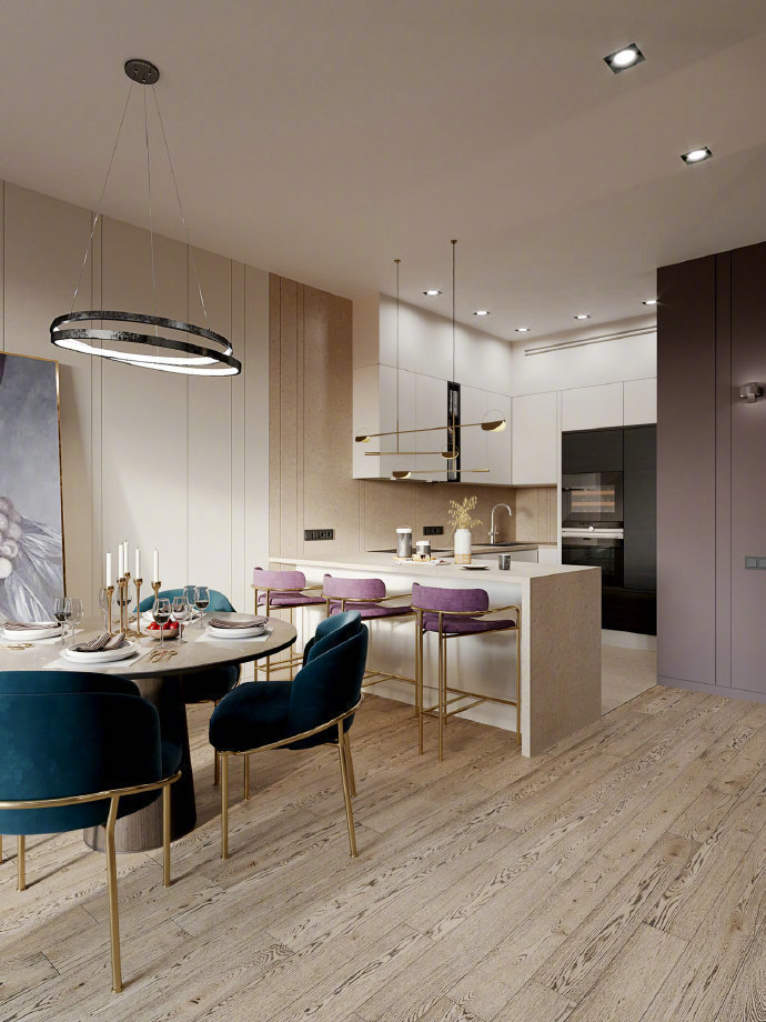 紫色系绝美渐变别墅,迷你淡紫色仙气别墅