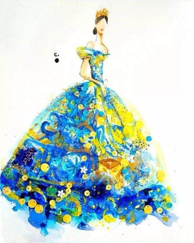 服装设计礼服素描手稿,著名设计师服装设计手稿