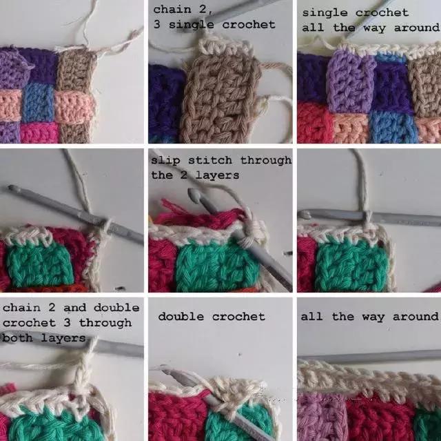 钩针汽车坐垫的编织教程,方形椅子坐垫钩针教程