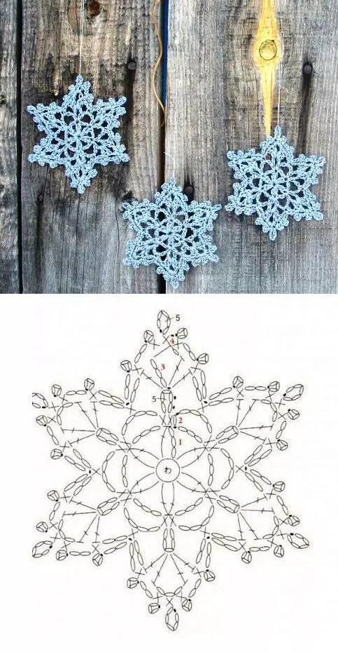 简单手工钩织雪花,钩编高清雪花图解教程