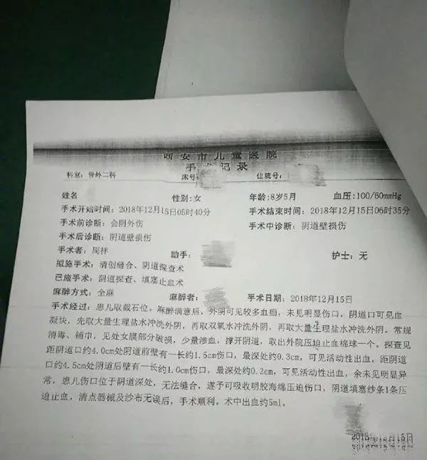 甘肃八岁女孩被打,八岁女孩被打后出血