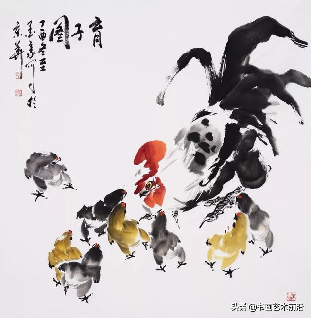 写意吉祥鸡画法,画鸡完整画