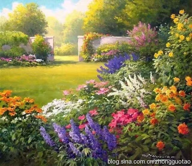 欧洲海滩风景油画作品欣赏,欧洲经典田园油画高清作品图