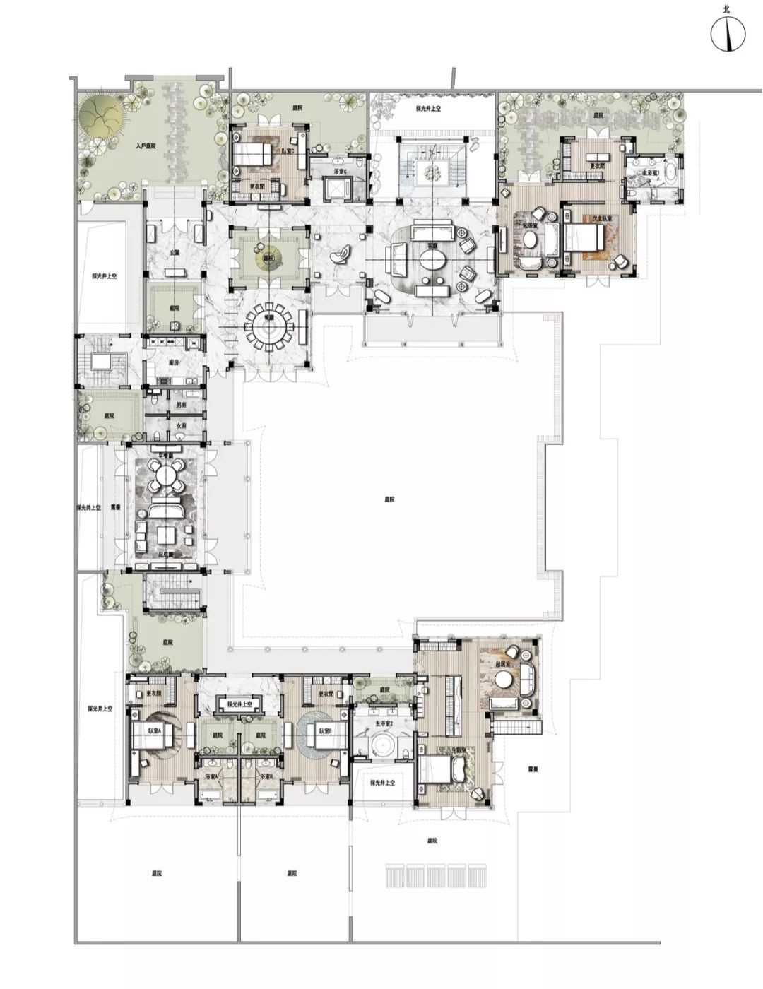 晒晒别墅,十大豪宅庭院