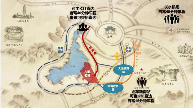 昆明七彩云南古滇名城,昆明到古滇名城七彩云南欢乐世界