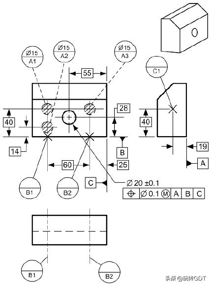 机械图纸里基准目标符号,机械图纸基准字母解析