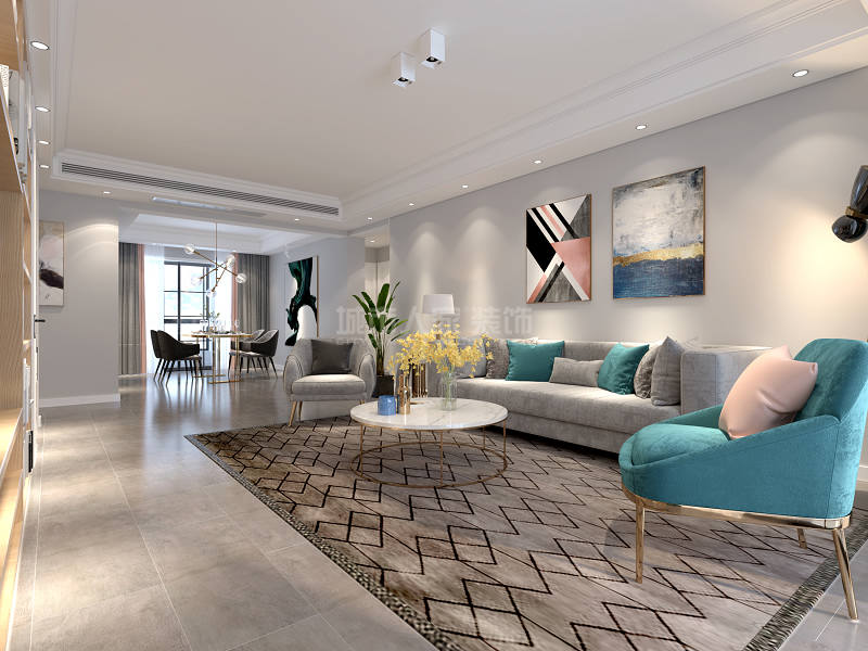 西安曲江美好时光95平米装修,曲江现代简欧风格推荐