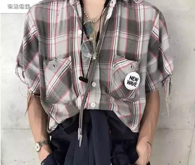 你穿衬衣的样子,理工直男格子衬衫