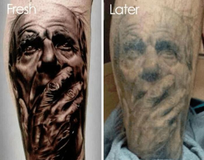 纹身到老了会是什么样,年轻的时候纹身老了会变成什么样