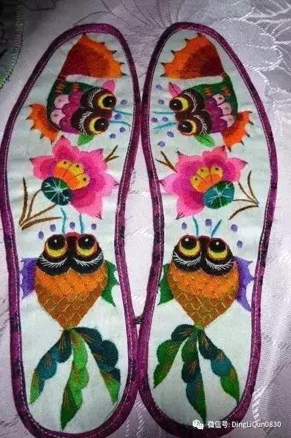 鞋垫手工刺绣最好看复杂的图案,刺绣作品展示简单
