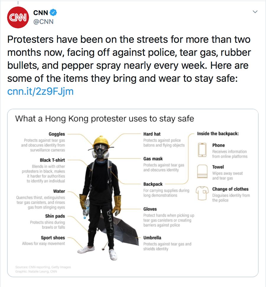 俄媒揭露：西方媒体美化香港暴徒“新奇的、防御性”*器武**