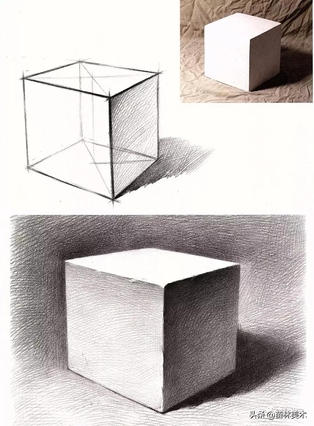 单个几何体图形素描教程,素描单个几何体结构图