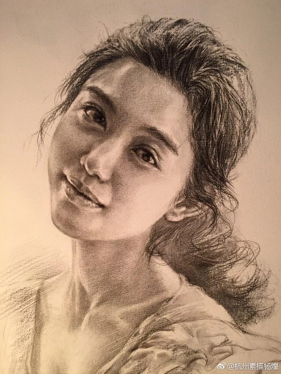 他笔下的女子油画细腻唯美,古典美女画唯美古风素描