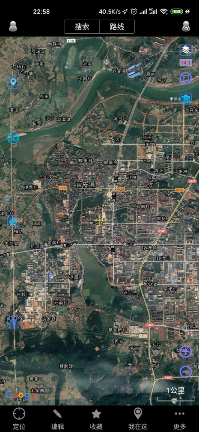 吉安市十县两区一县级市城区城建面积直观对比（同一比例尺下）