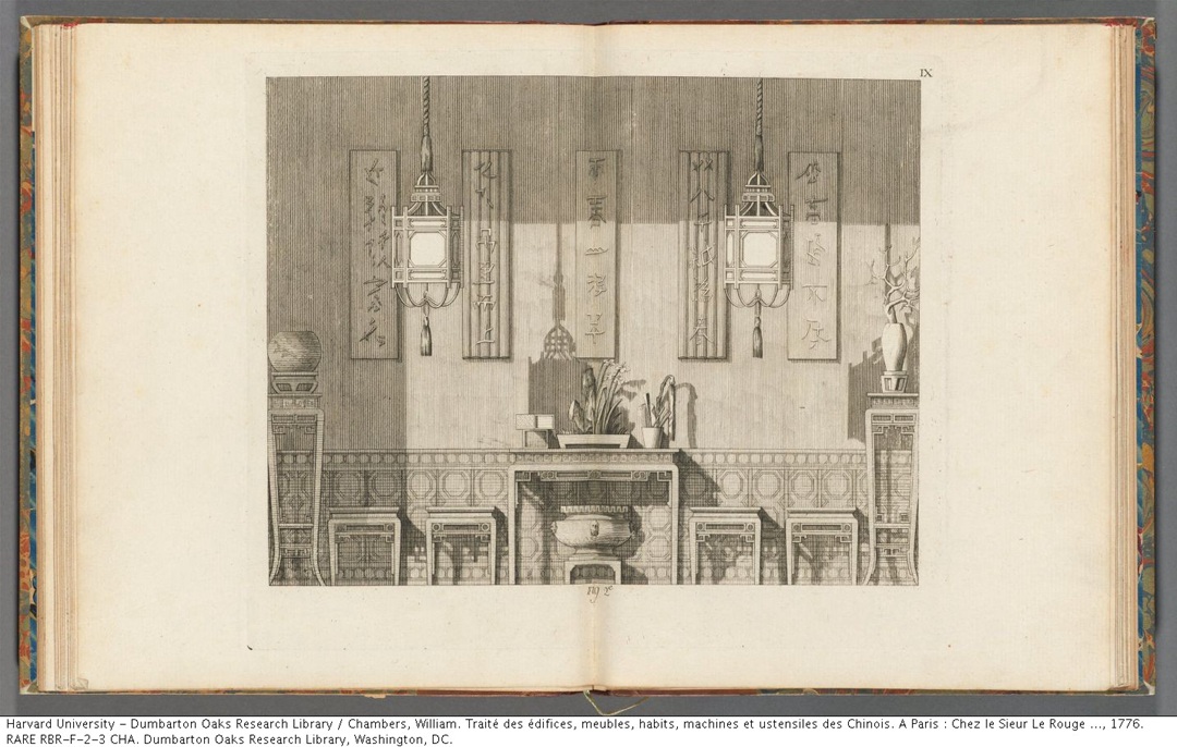 1757年版《中国建筑、家俱、服饰、机械和器皿之设计》插图欣赏
