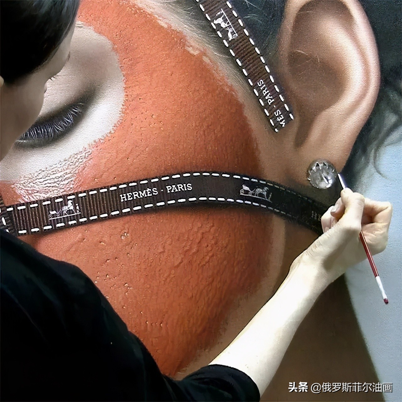 美女画家画美女，怎么看怎么美，看着她的画呼吸都要停滞了