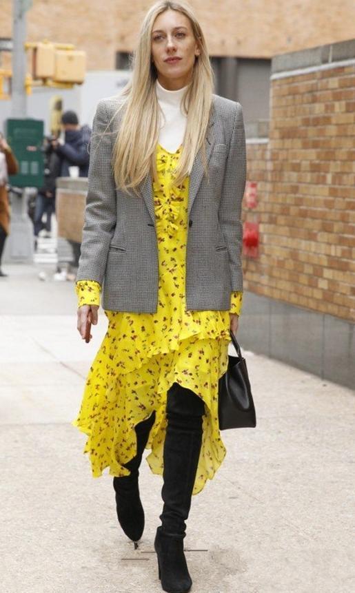 西装配裙子适合哪种发型,中长西装配什么裙子好看