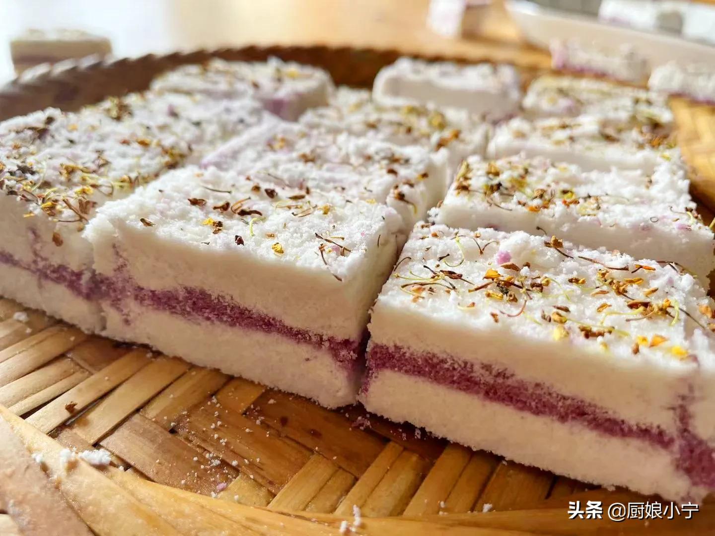李子柒自制桂花米糕,李子柒蒸米糕加桂花
